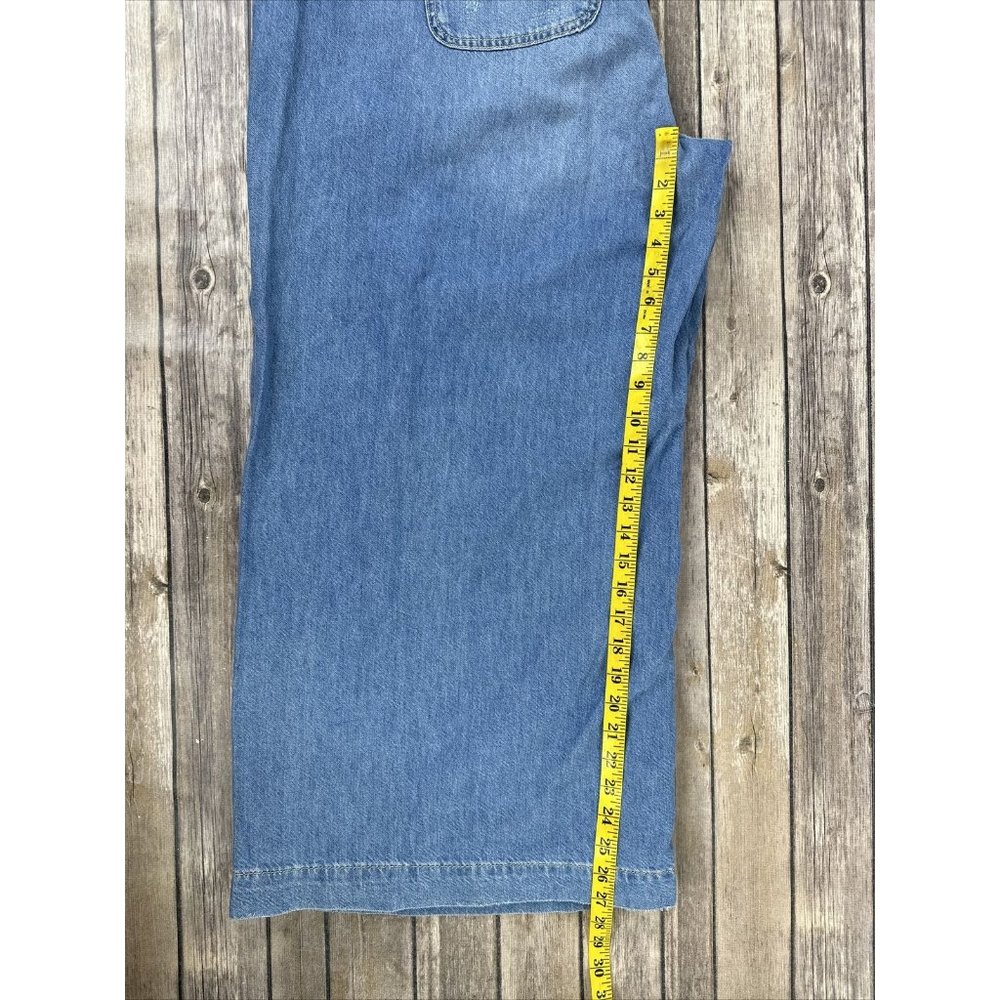 Pilcro Light Blue Paperbag Waist Wide Leg Jeans - Picture 16 of 16